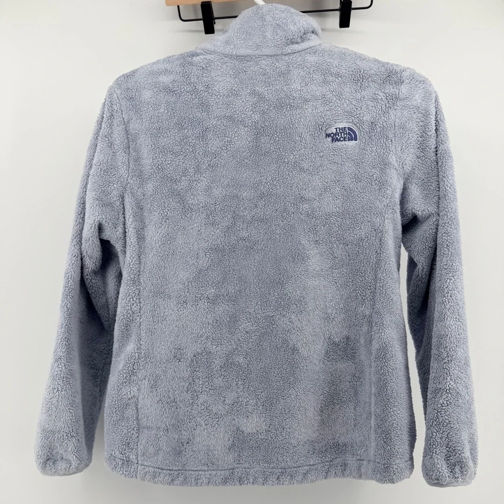 The North Face Osito Full Zip Fleece Jacket Circular Design Sz L Light Blue Cozy